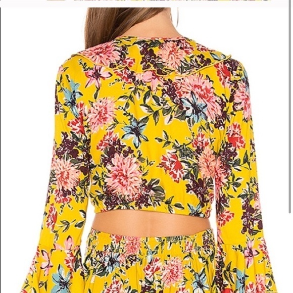 BAND OF GYPSIES BOHO TIE FRONT FLORAL SHIRT - Picture 2 of 10